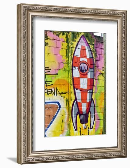 Graffiti, Coloured Rocket, Ottensen, Hanseatic City Hamburg, Germany-Axel Schmies-Framed Photographic Print