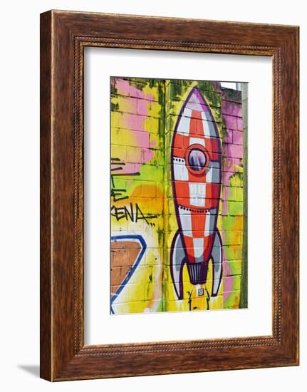 Graffiti, Coloured Rocket, Ottensen, Hanseatic City Hamburg, Germany-Axel Schmies-Framed Photographic Print