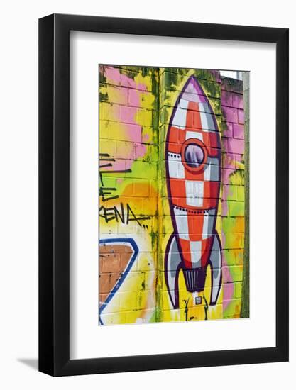 Graffiti, Coloured Rocket, Ottensen, Hanseatic City Hamburg, Germany-Axel Schmies-Framed Photographic Print