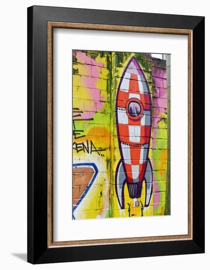 Graffiti, Coloured Rocket, Ottensen, Hanseatic City Hamburg, Germany-Axel Schmies-Framed Photographic Print