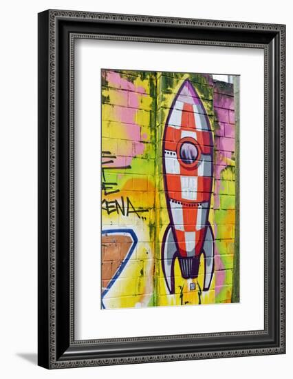 Graffiti, Coloured Rocket, Ottensen, Hanseatic City Hamburg, Germany-Axel Schmies-Framed Photographic Print