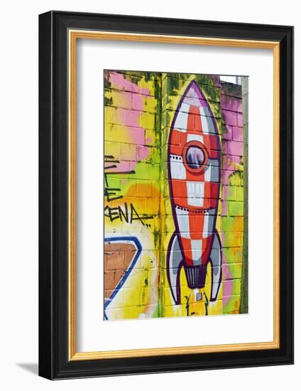 Graffiti, Coloured Rocket, Ottensen, Hanseatic City Hamburg, Germany-Axel Schmies-Framed Photographic Print