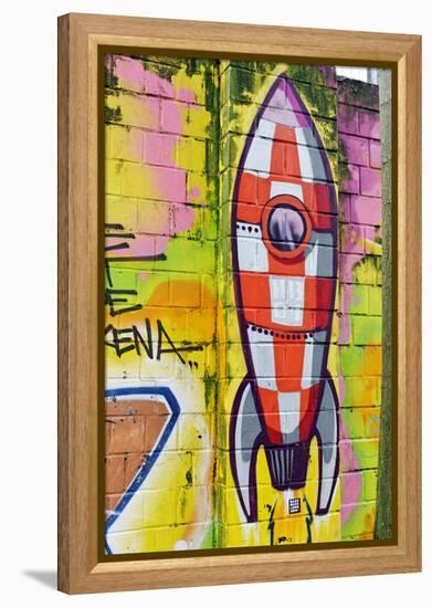 Graffiti, Coloured Rocket, Ottensen, Hanseatic City Hamburg, Germany-Axel Schmies-Framed Premier Image Canvas