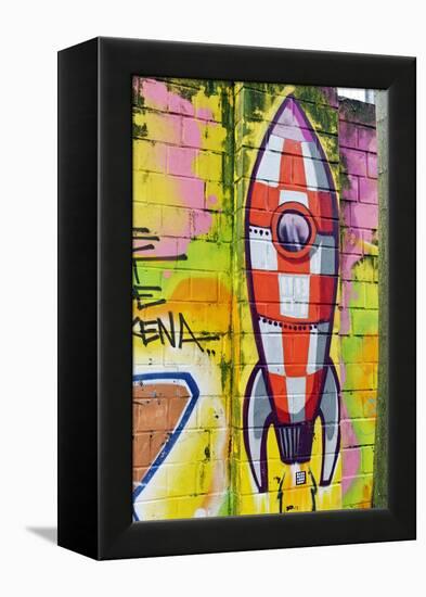 Graffiti, Coloured Rocket, Ottensen, Hanseatic City Hamburg, Germany-Axel Schmies-Framed Premier Image Canvas