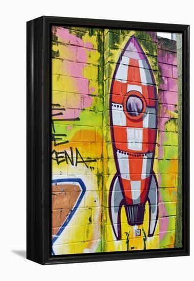 Graffiti, Coloured Rocket, Ottensen, Hanseatic City Hamburg, Germany-Axel Schmies-Framed Premier Image Canvas