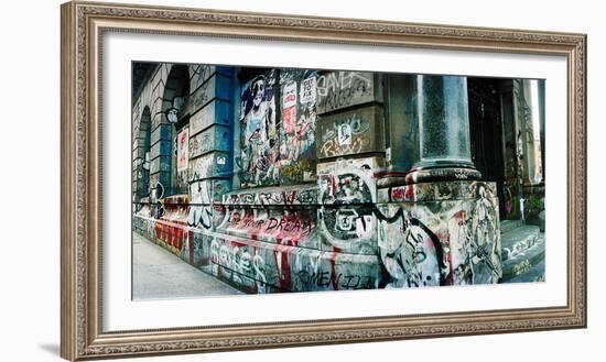 Graffiti Covered Germania Bank Building on Bowery Street, Soho, Manhattan, New York City-null-Framed Photographic Print