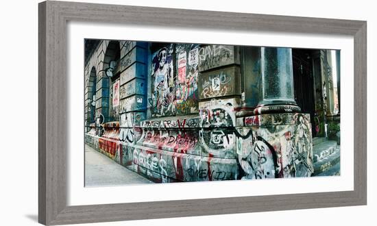 Graffiti Covered Germania Bank Building on Bowery Street, Soho, Manhattan, New York City-null-Framed Photographic Print