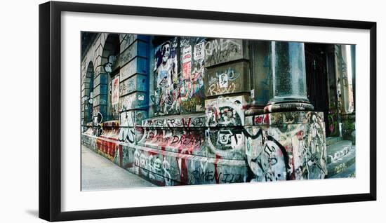 Graffiti Covered Germania Bank Building on Bowery Street, Soho, Manhattan, New York City-null-Framed Photographic Print