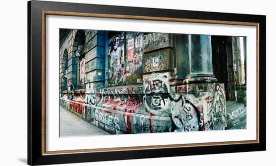 Graffiti Covered Germania Bank Building on Bowery Street, Soho, Manhattan, New York City-null-Framed Photographic Print