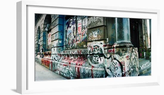 Graffiti Covered Germania Bank Building on Bowery Street, Soho, Manhattan, New York City-null-Framed Photographic Print