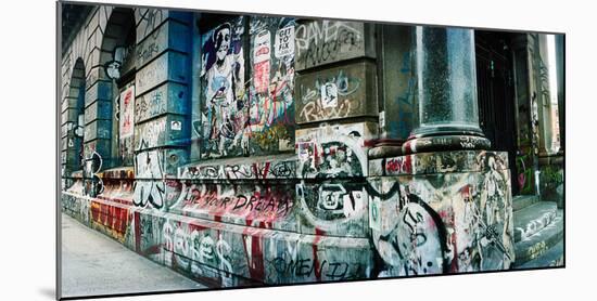 Graffiti Covered Germania Bank Building on Bowery Street, Soho, Manhattan, New York City-null-Mounted Photographic Print