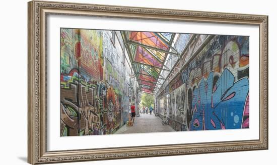 Graffiti covered walls, Cambridge, Massachusetts, USA-Panoramic Images-Framed Photographic Print