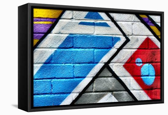 Graffiti Image On Brick Wall-sammyc-Framed Premier Image Canvas