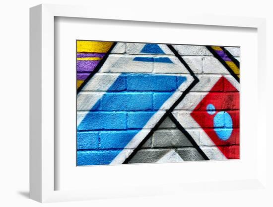 Graffiti Image On Brick Wall-sammyc-Framed Photographic Print