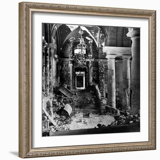 Graffiti in Reichstag Beuilding Scrawled and Scratched on the Walls by Conquering Russian Soldiers-William Vandivert-Framed Photographic Print