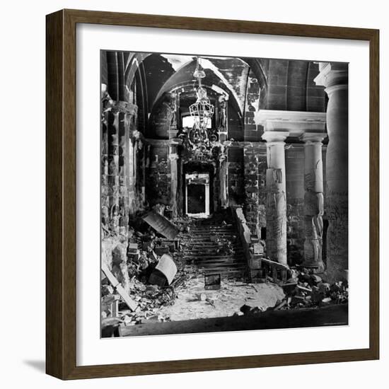 Graffiti in Reichstag Beuilding Scrawled and Scratched on the Walls by Conquering Russian Soldiers-William Vandivert-Framed Photographic Print