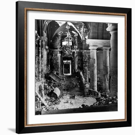 Graffiti in Reichstag Beuilding Scrawled and Scratched on the Walls by Conquering Russian Soldiers-William Vandivert-Framed Photographic Print