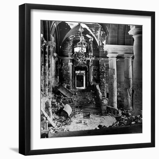 Graffiti in Reichstag Beuilding Scrawled and Scratched on the Walls by Conquering Russian Soldiers-William Vandivert-Framed Photographic Print