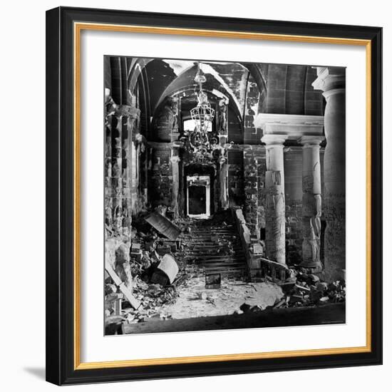 Graffiti in Reichstag Beuilding Scrawled and Scratched on the Walls by Conquering Russian Soldiers-William Vandivert-Framed Photographic Print