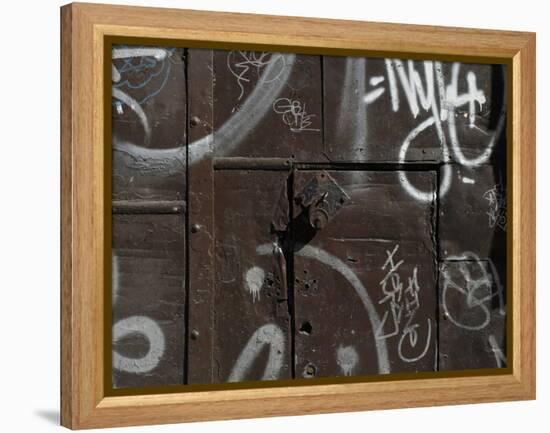 Graffiti on Gate, Spitalfields, London-Richard Bryant-Framed Premier Image Canvas