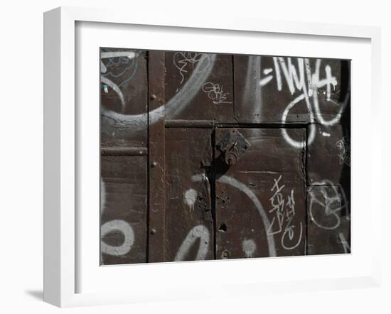 Graffiti on Gate, Spitalfields, London-Richard Bryant-Framed Photographic Print