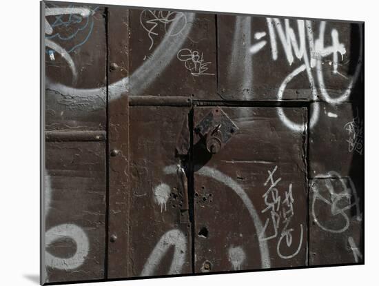 Graffiti on Gate, Spitalfields, London-Richard Bryant-Mounted Photographic Print
