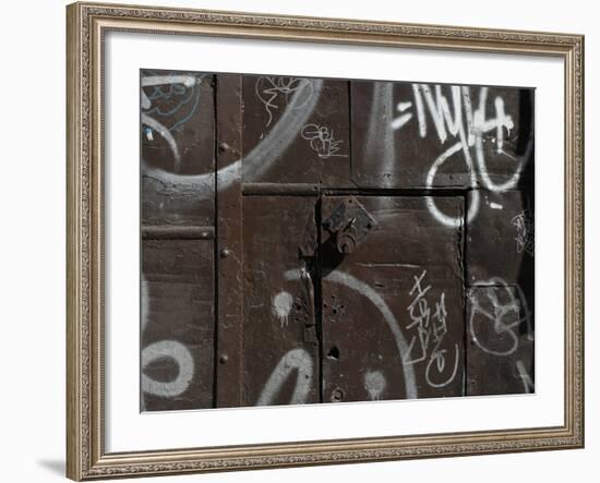 Graffiti on Gate, Spitalfields, London-Richard Bryant-Framed Photographic Print