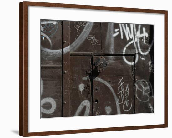 Graffiti on Gate, Spitalfields, London-Richard Bryant-Framed Photographic Print