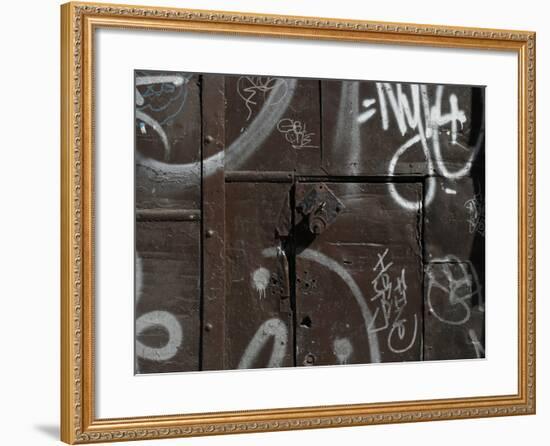 Graffiti on Gate, Spitalfields, London-Richard Bryant-Framed Photographic Print