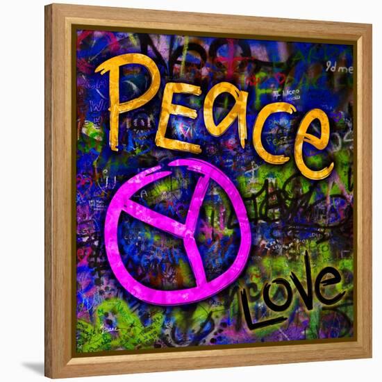 Graffiti Peace-Diane Stimson-Framed Stretched Canvas