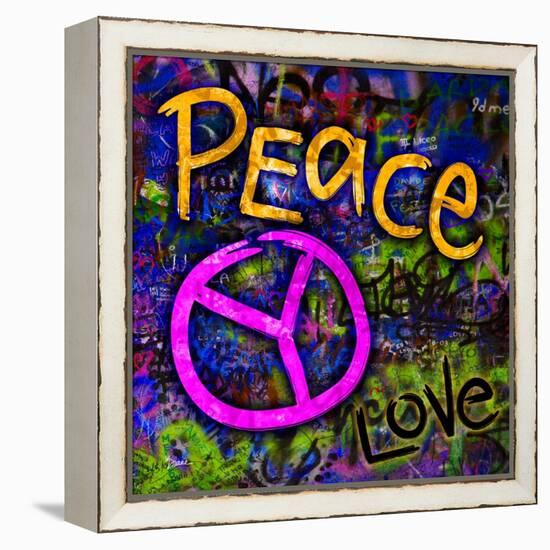 Graffiti Peace-Diane Stimson-Framed Stretched Canvas