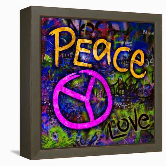 Graffiti Peace-Diane Stimson-Framed Stretched Canvas