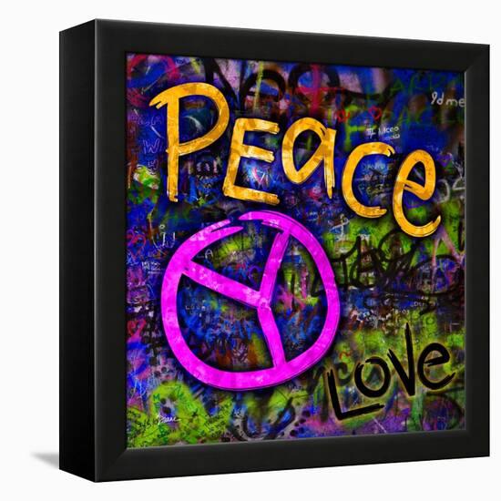 Graffiti Peace-Diane Stimson-Framed Stretched Canvas