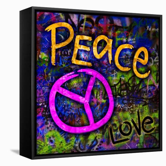 Graffiti Peace-Diane Stimson-Framed Stretched Canvas