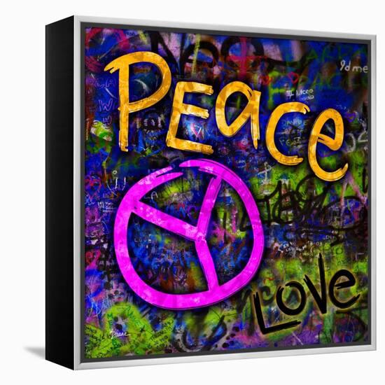 Graffiti Peace-Diane Stimson-Framed Stretched Canvas