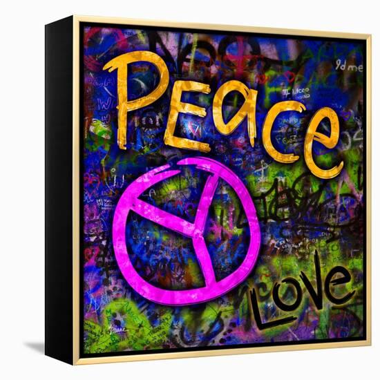 Graffiti Peace-Diane Stimson-Framed Stretched Canvas