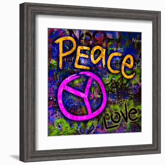 Graffiti Peace-Diane Stimson-Framed Art Print
