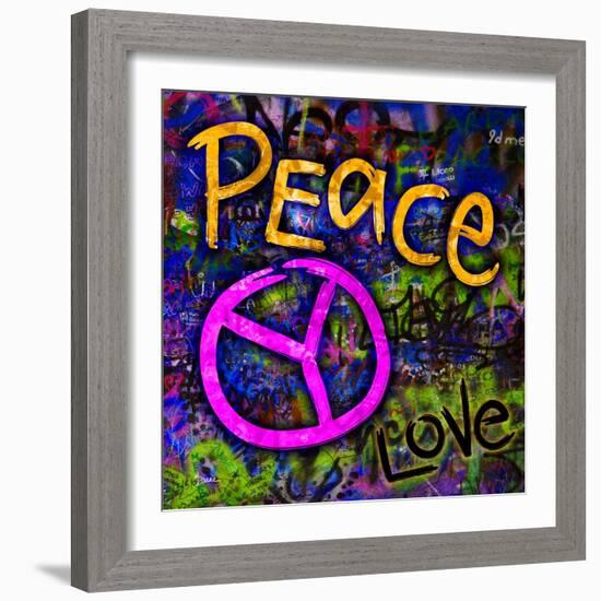 Graffiti Peace-Diane Stimson-Framed Art Print