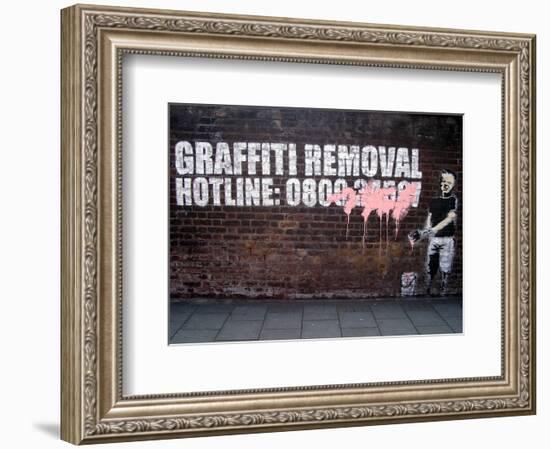 Graffiti Removal-Banksy-Framed Giclee Print