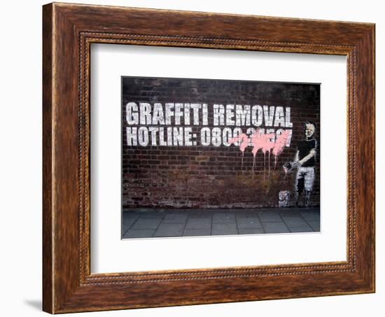 Graffiti Removal-Banksy-Framed Giclee Print