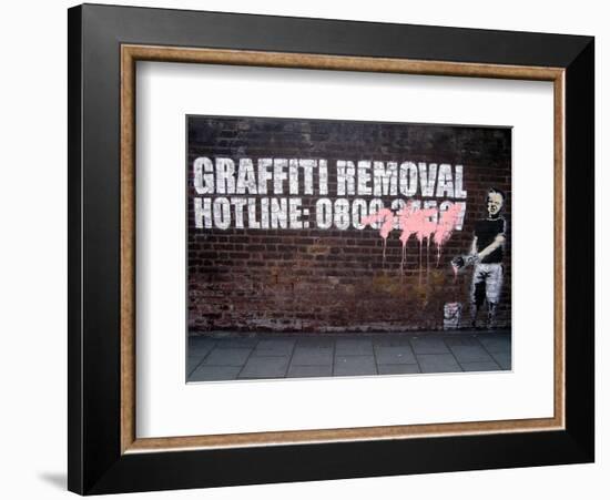 Graffiti Removal-Banksy-Framed Giclee Print