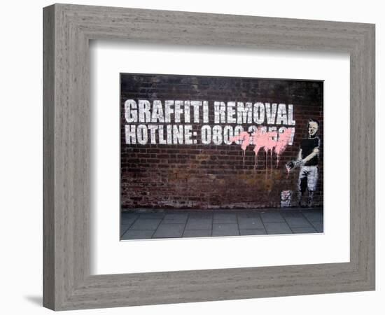 Graffiti Removal-Banksy-Framed Giclee Print