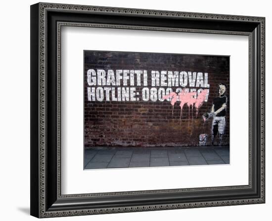 Graffiti Removal-Banksy-Framed Giclee Print