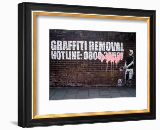 Graffiti Removal-Banksy-Framed Giclee Print