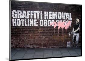 Graffiti Removal-Banksy-Mounted Giclee Print