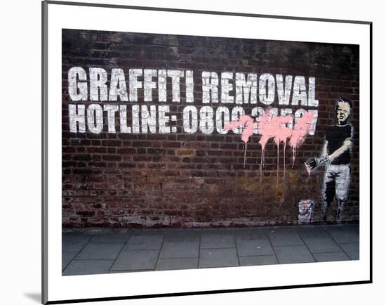 Graffiti Removal-Banksy-Mounted Art Print