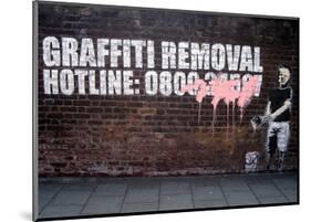 Graffiti Removal-Banksy-Mounted Art Print