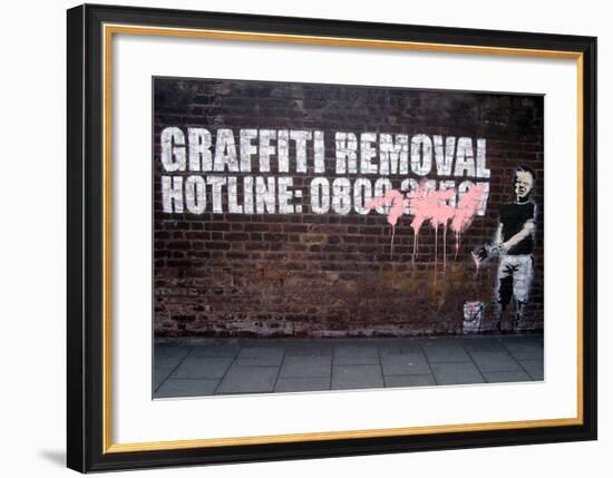 Graffiti Removal-Banksy-Framed Giclee Print