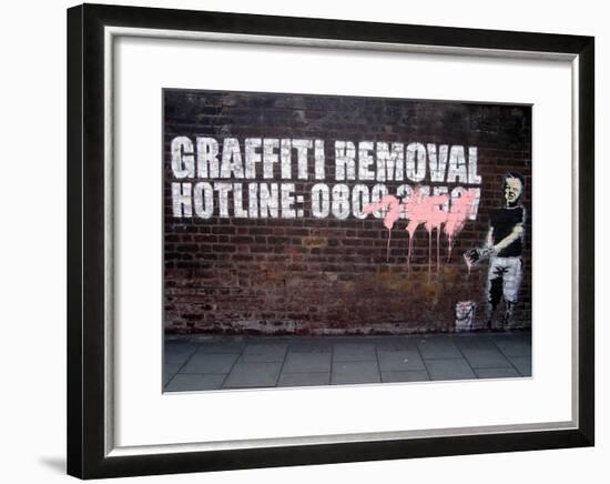 Graffiti Removal-Banksy-Framed Giclee Print