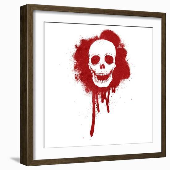 Graffiti Skull Blood Red-lineartestpilot-Framed Photographic Print